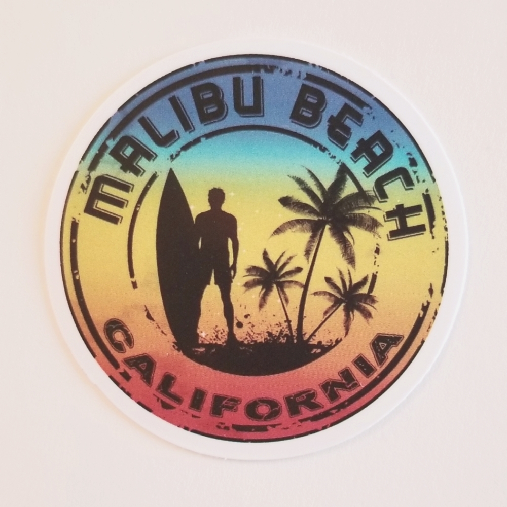 10/$10 Colorful Malibu Beach Sticker
